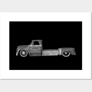 1965 Chevy C-60 Ratrod - B&W Posters and Art